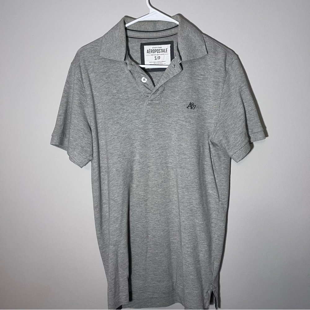 Aeropostale Men's Polo in Heather Gray
